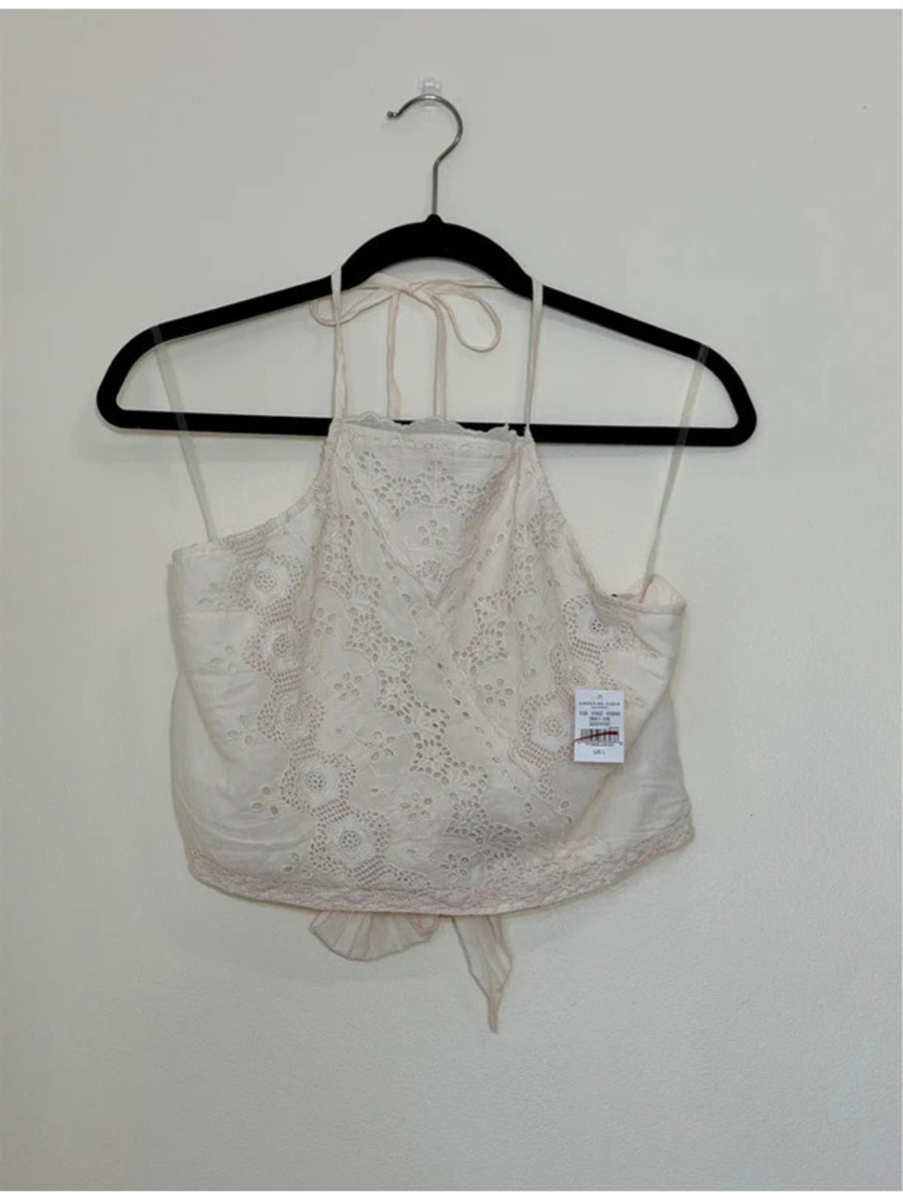 Lacey Cropped Top • Cream Colored • Large